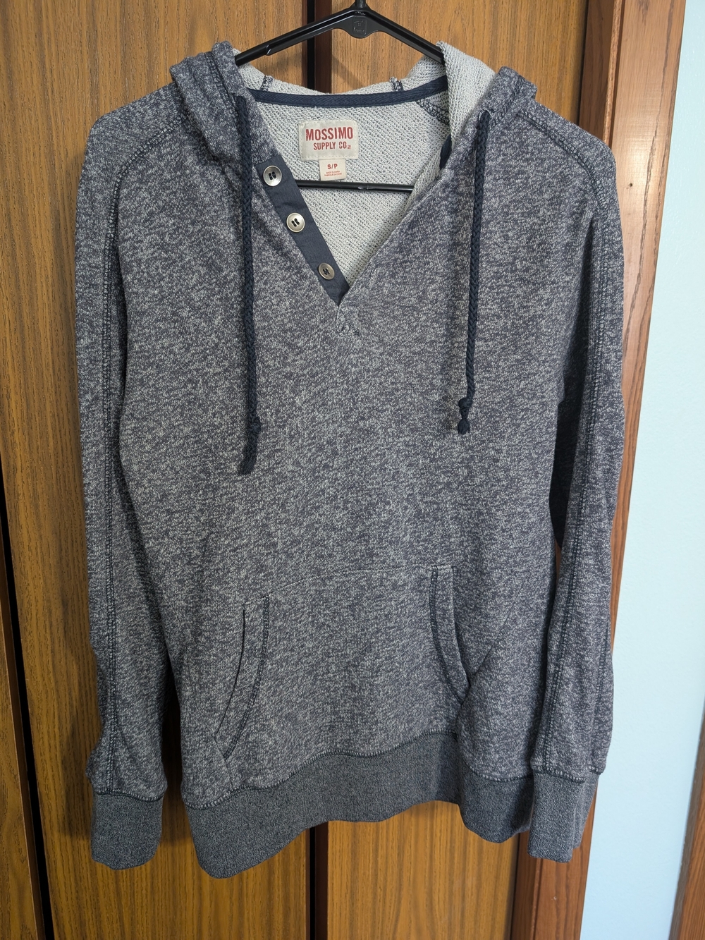Mossimo Heathered/Marbled Grey Men's Long Sleeve Hoodie